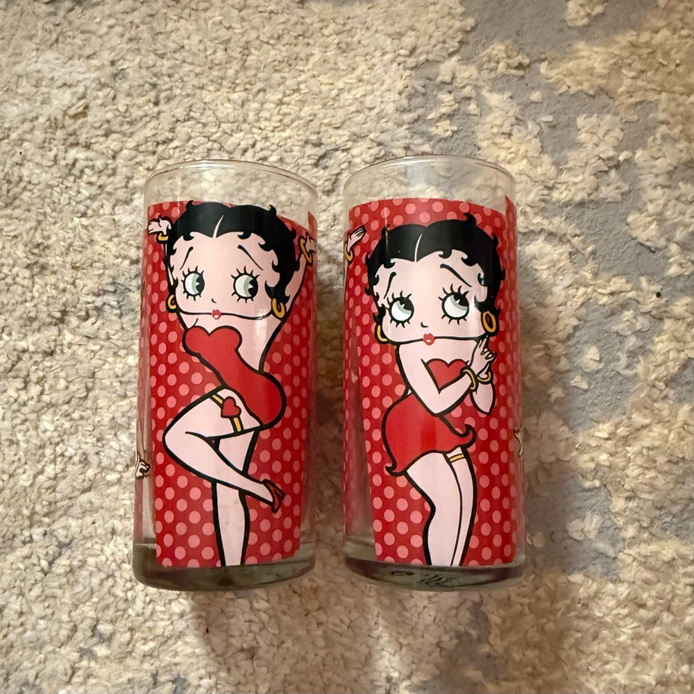 Betty Boop Red Black Polka Dot Glass Set